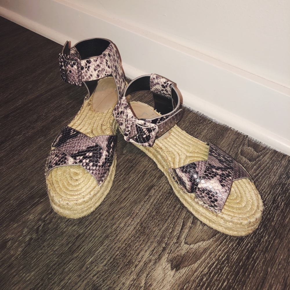 Marc Fischer Snakeskin Espadrille Sandals